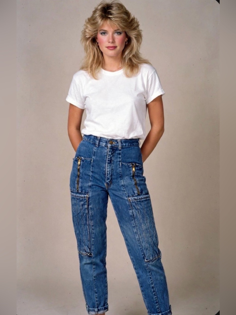 JEANJER BLUE JEANS Size 7/8 Juniors- Cargo style Vintage